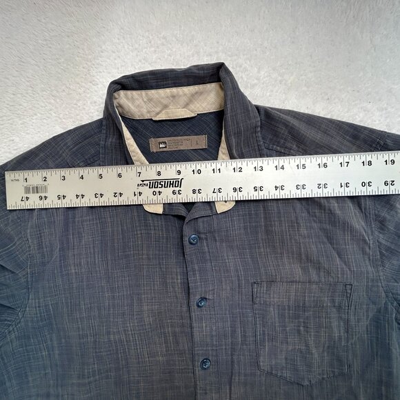 REI Mens Short Sleeve Button-Up Shirt Large Gray Space Dye Casual Lightweight - Picture 5 of 7